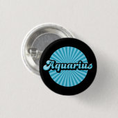 Retro Zodiac Aquarius Button (Vorne & Hinten)