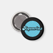 Retro Zodiac Aquarius Magnet (Vorderseite/Rückseite)