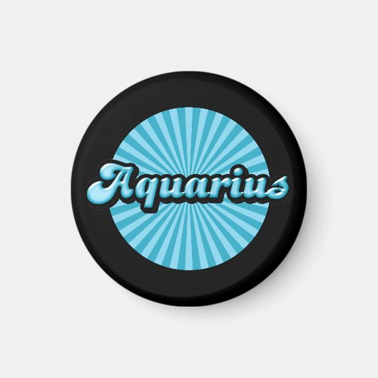 Retro Zodiac Aquarius Magnet (Vorne)
