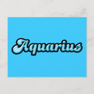Retro Zodiac Aquarius Postkarte