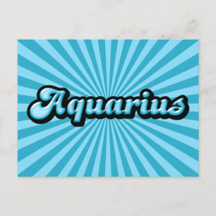 Retro Zodiac Aquarius Postkarte