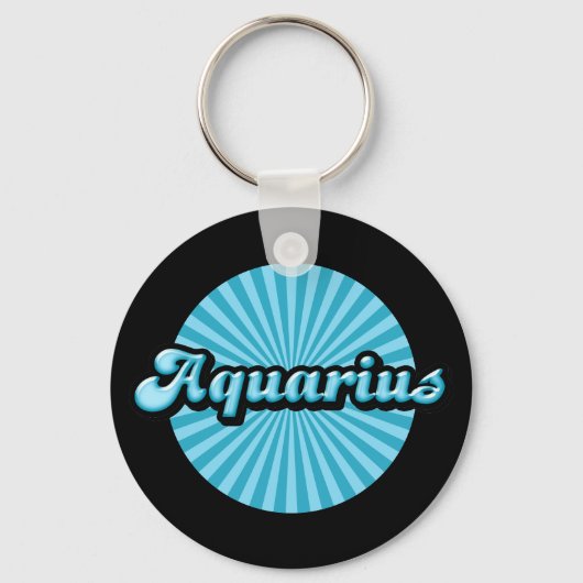 Retro Zodiac Aquarius Schlüsselanhänger (Vorderseite)