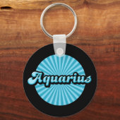 Retro Zodiac Aquarius Schlüsselanhänger (Vorderseite)