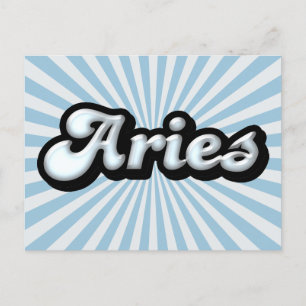 Retro Zodiac Aries Postkarte