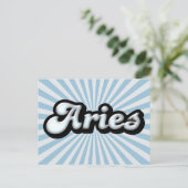 Retro Zodiac Aries Postkarte (Stehend Vorderseite)