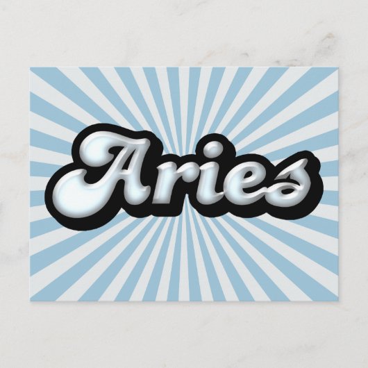 Retro Zodiac Aries Postkarte (Vorderseite)