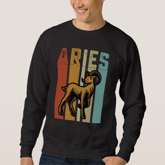 Retro Zodiac Aries Vintage Style Astrology Sweatshirt (Vorderseite)