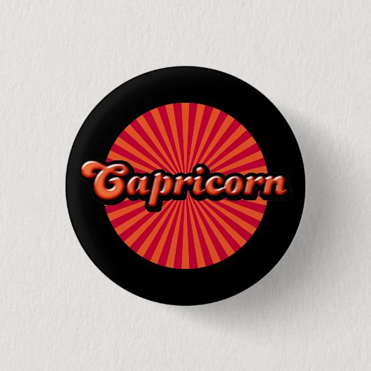 Retro Zodiac Capricorn Pinback Button (Vorderseite)