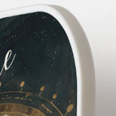 Retro Zodiac Celestial Moon Monogram Pickleball Schläger (Linke Seite)