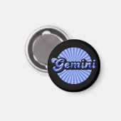 Retro Zodiac Gemini Magnet (Vorderseite/Rückseite)