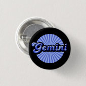 Retro Zodiac Gemini Pinback Button (Vorne & Hinten)