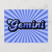 Retro Zodiac Gemini Postkarte (Vorderseite)