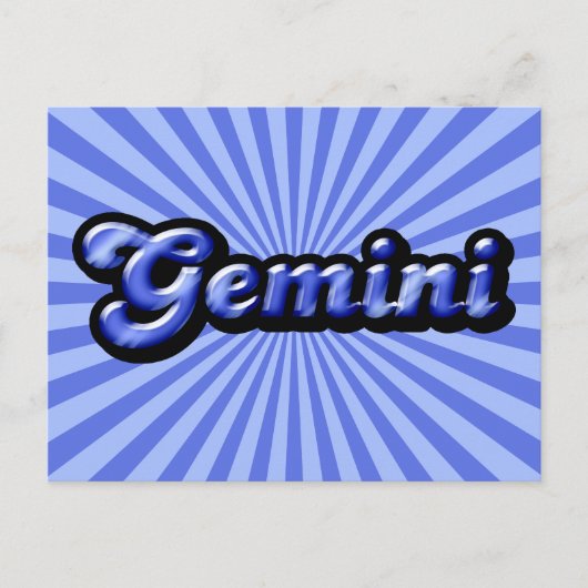Retro Zodiac Gemini Postkarte (Vorderseite)