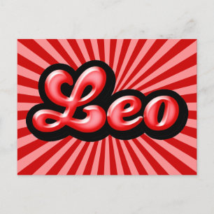 Retro Zodiac Leo Postkarte