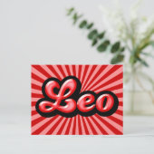 Retro Zodiac Leo Postkarte (Stehend Vorderseite)