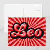 Retro Zodiac Leo Postkarte (Vorne/Hinten)