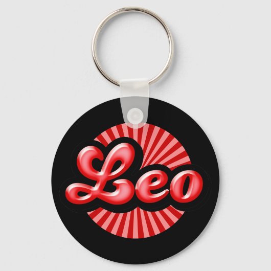 Retro Zodiac Leo Schlüsselanhänger (Vorderseite)