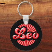 Retro Zodiac Leo Schlüsselanhänger (Vorderseite)