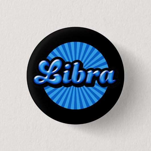 Retro Zodiac Libra Pinback Button (Vorderseite)