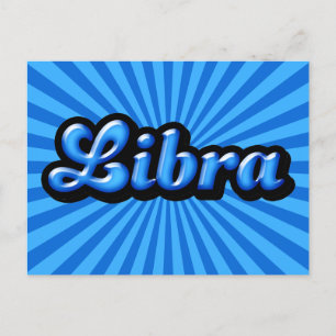 Retro Zodiac Libra Postkarte