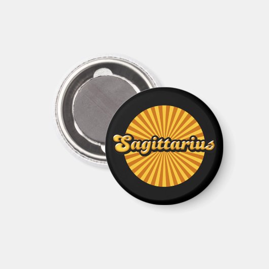 Retro Zodiac Sagittarius Magnet (Vorderseite/Rückseite)