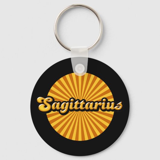 Retro Zodiac Sagittarius Schlüsselanhänger (Vorderseite)