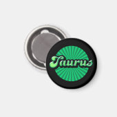 Retro Zodiac Taurus Magnet (Vorderseite/Rückseite)