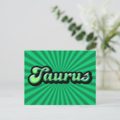 Retro Zodiac Taurus Postkarte (Stehend Vorderseite)