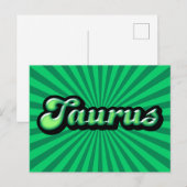 Retro Zodiac Taurus Postkarte (Vorne/Hinten)