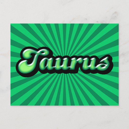 Retro Zodiac Taurus Postkarte (Vorderseite)