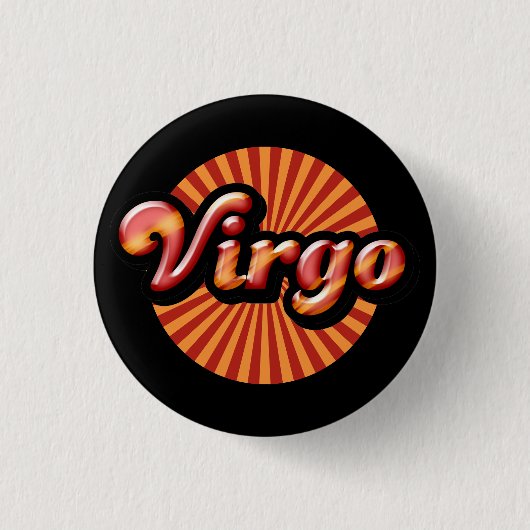 Retro Zodiac Virgo Pinback Button (Vorderseite)