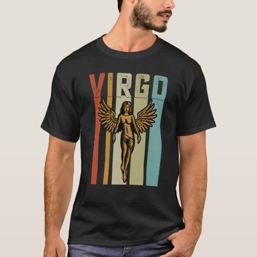 Retro Zodiac Virgo Vintage Style Astrology T-Shirt (Vorderseite)