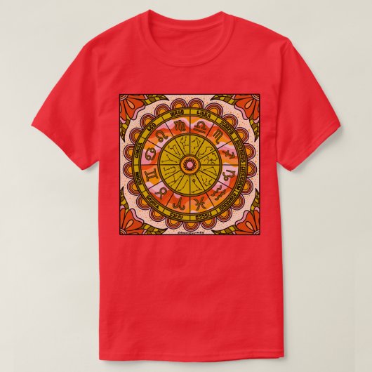 Retro Zodiac Wheel T-Shirt (Design vorne)