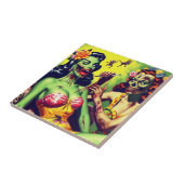 Retro Zombie-Button Fliese (Seite)