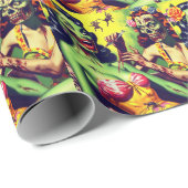 Retro Zombie-Button Geschenkpapier (Rolleneckpunkt)