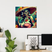 Retro Zombie-Button Poster (Heimbüro)