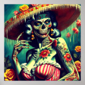 Retro Zombie-Button Poster (Vorne)