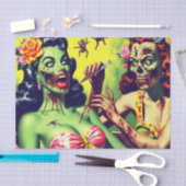Retro Zombie-Button Seidenpapier (Handwerk)