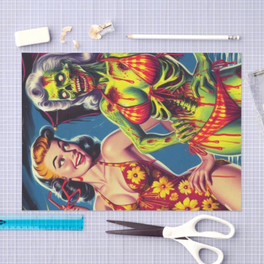 Retro Zombie-Button Seidenpapier (Handwerk)