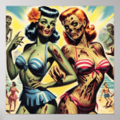 Retro-Zombie-Buttone Poster (Vorne)