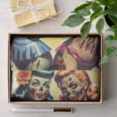 Retro-Zombie-Buttone Seidenpapier (Geschenk)
