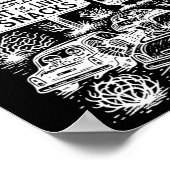 Retro Zombie Drive in Skeletto Movie Night Hotel H Poster (Ecke)