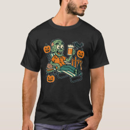Retro Zombie Hangout Shirt, Funny Zombie Beer  T-Shirt
