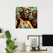 Retro Zombie Pinup Poster (Heimbüro)