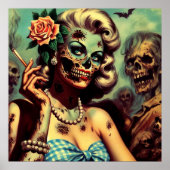 Retro Zombie Pinup Poster (Vorne)