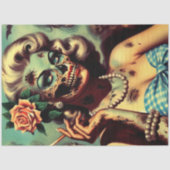 Retro Zombie Pinup Seidenpapier (Vorderseite)