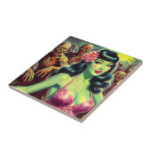 Retro Zombie Woman Fliese (Seite)