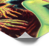 Retro Zombie Woman Poster (Ecke)