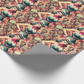Retro Zombies-Button Geschenkpapier (Ecke)