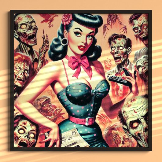Retro Zombies-Button Poster